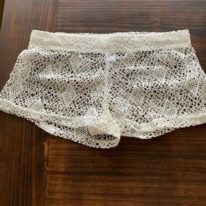 Crochet swim cover up shorts